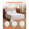 VEVOR 4-Piece Bed Sheet Set - Queen Size, 100% Brushed Microfiber Bedding Set with 2 Pillowcases, 1 Flat Sheet & 1 Fitted Sheet, Breathable & Wrinkle-Resistant Luxury Bed Sheets with 16" Deep Pocket