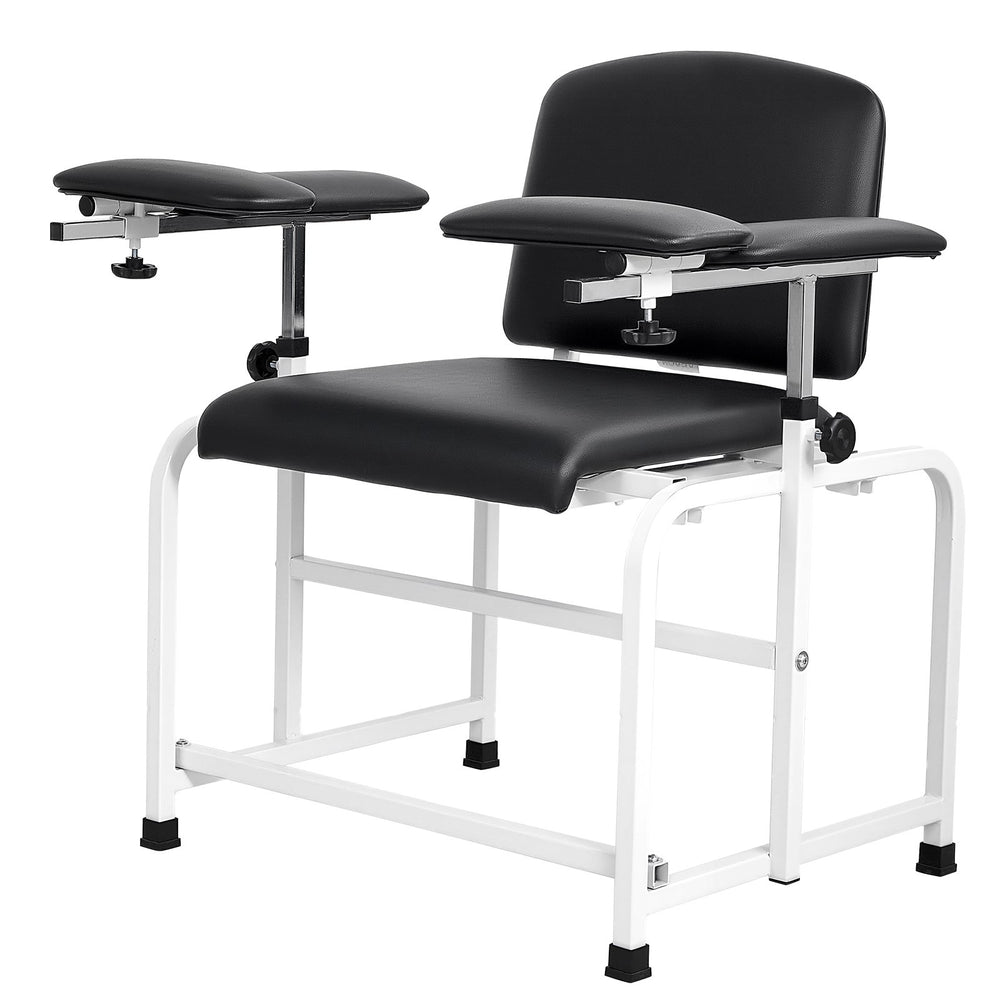 VEVOR Phlebotomy Chair 750LBS Capacity Blood Draw Medical Chair, Comfortable Blood Drawing Chairs with Adjustable Armrests, Soft Padded Seat, Easy-to-Clean PVC Leather for Hospitals Clinics
