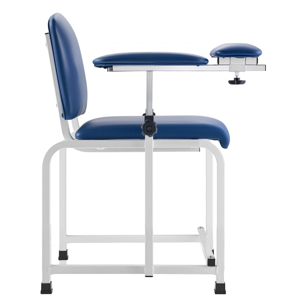 VEVOR Phlebotomy Chair, Blood Draw Chair with Adjustable Armrests and Flip Arm, 400LBS Loading Blood Drawing Medical Chair with Soft Padded Seat, Easy-to-Clean PVC Leather for Hospitals, Labs, Clinics