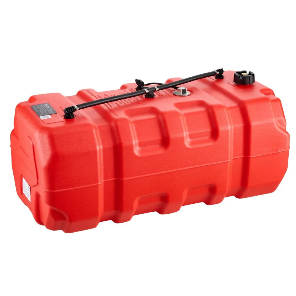 VEVOR Marine Fuel Tank 24 Gallon Boat Gas Tank Electronic Fuel Level Sensor, Portable Outboard Gas Can for Outboard Engine Boats, Yacht, Fishing Boat, Deck Boat, Gas Container, 4 mm Thick HDPE, Red