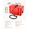 VEVOR Marine Fuel Tank, 12 Gallon Boat Gas Tank Portable Outboard Gas Can, for Outboard Engine Boats, Yacht, Fishing Boat, Deck Boat, Gas Container, Fuel Gauge, Hose & Primer Bulb, Premium HDPE, Red