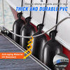 VEVOR Boat Fenders, 6.5" x 23" Boat Bumpers for Docking, Inflatable Ribbed Fender with Center Holes, Marine Boat Dock Fender Bumper with Air Pump, 4 Needles and 4 Ropes and Storage Bag, Black
