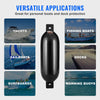 VEVOR Boat Fenders, 6.5" x 23" Boat Bumpers for Docking, Inflatable Ribbed Fender with Center Holes, Marine Boat Dock Fender Bumper with Air Pump, 4 Needles and 4 Ropes and Storage Bag, Black