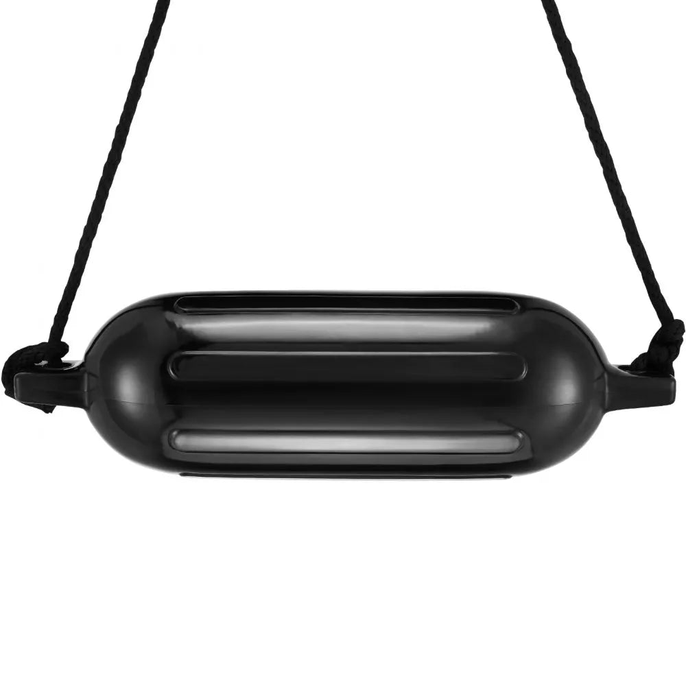 VEVOR Boat Fenders, 8.5" x 26" Boat Bumpers for Docking, Inflatable Ribbed Fender with Center Holes, Marine Boat Dock Fender Bumper with Air Pump, 4 Needles and 4 Ropes and Storage Bag, Black
