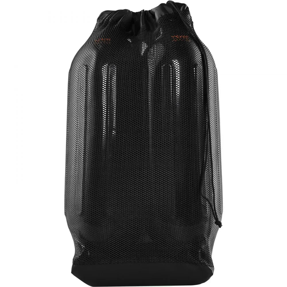 VEVOR Boat Fenders, 8.5" x 26" Boat Bumpers for Docking, Inflatable Ribbed Fender with Center Holes, Marine Boat Dock Fender Bumper with Air Pump, 4 Needles and 4 Ropes and Storage Bag, Black