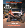 VEVOR Winch Mount, Winch Capacity of 12000 lbs / 5443 kg, Trailer Hitch Winch Mount for Select Jeep Wrangler JL/JLU & Gladiator JT Model (2018-2023), 2 Mounting Hole Design, Powder Coated Steel, Black