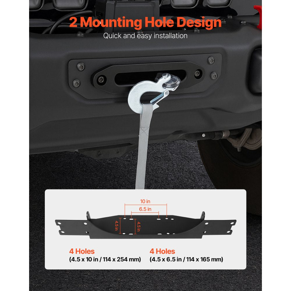 VEVOR Winch Mount, Winch Capacity of 12000 lbs / 5443 kg, Trailer Hitch Winch Mount for Select Jeep Wrangler JL/JLU & Gladiator JT Model (2018-2023), 2 Mounting Hole Design, Powder Coated Steel, Black