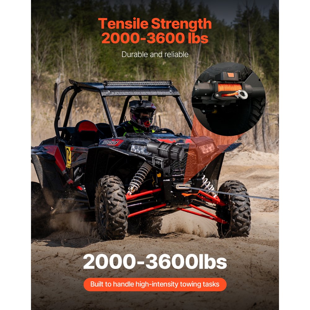 VEVOR Winch Mount, Winch Capacity of 2000-3600 lbs, Trailer Hitch Winch Mount for Select Polaris Sportsman Models (2009 and Newer), 2 Mounting Hole Design, Powder Coated Steel, Fit for Desert Rescue