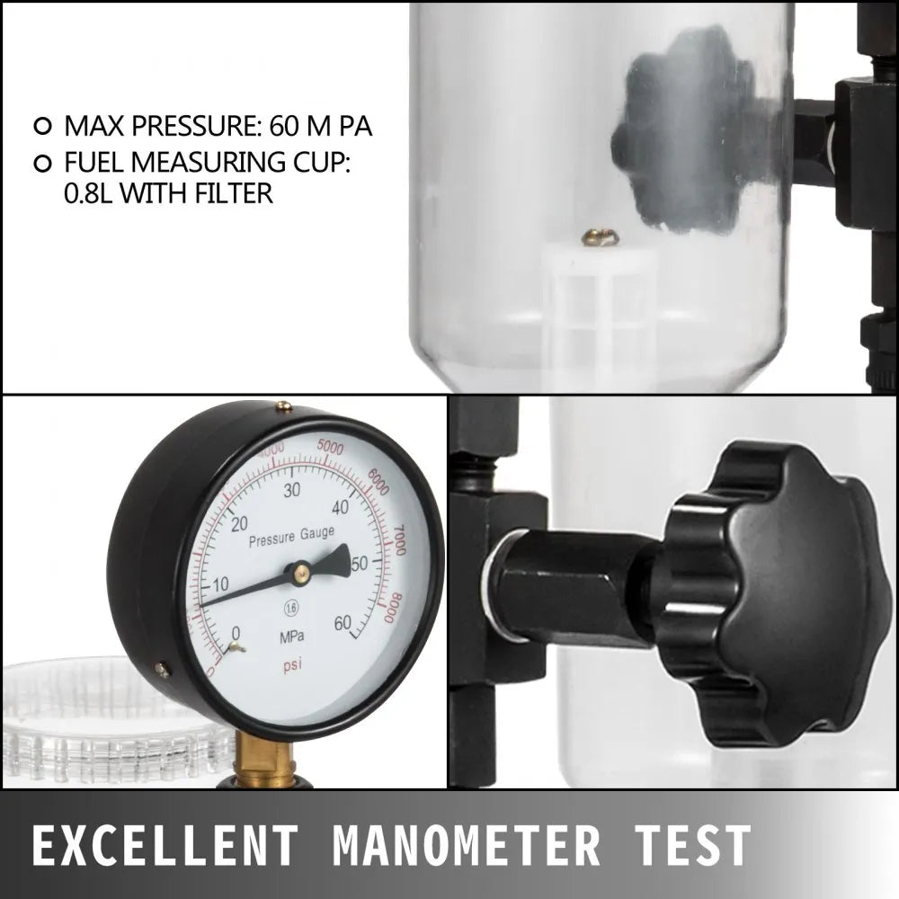 SKYSHALO Diesel Injector Tester with Dual Scale Gauge, 400Bar/6000PSI, for Accurate Pressure Adjustment & Nozzle Examination