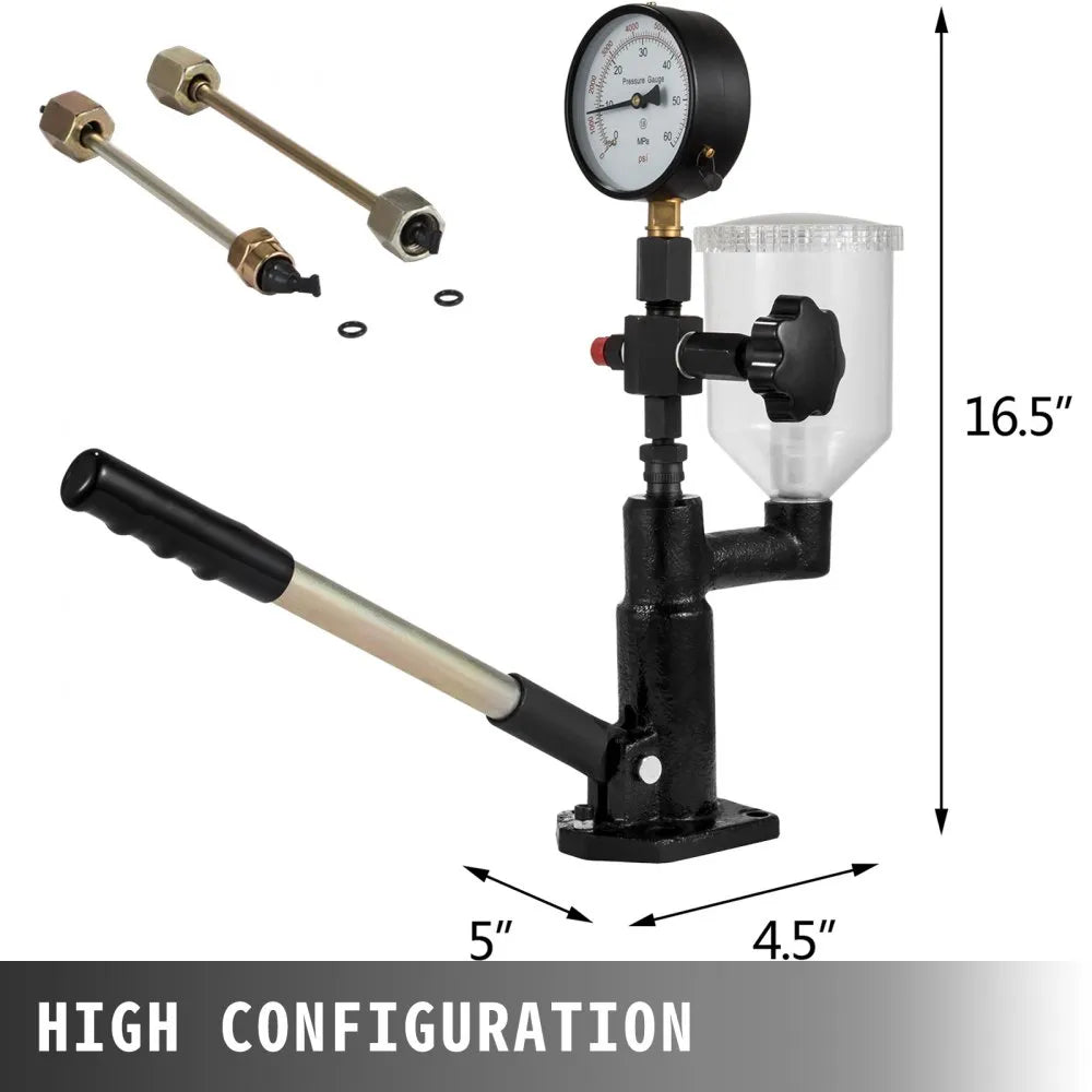 SKYSHALO Diesel Injector Tester with Dual Scale Gauge, 400Bar/6000PSI, for Accurate Pressure Adjustment & Nozzle Examination
