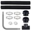 VEVOR Diesel Heater Pipe Ducting Set, 3" Extendable Air Duct Hose, 1" Stainless Steel Exhaust Pipe, 2 Air Vents, Tee Air Outlet Connector and Hose Clamps, for 5KW/8KW Diesel Parking Heaters
