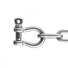 VEVOR Boat Anchor Chain, 1/4" x 4', 1700 lbs. WLL/4800 lbs. BS, 316 Stainless Steel Marine Grade Anchor Lead Chain with Dual Lock Ring Shackles for Boats, Deck, Fishing, Works with Different Anchors