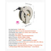VEVOR Oil Hose Reel, 1/2 inch x 50 ft Retractable, Spring Driven Auto Swivel Rewind, Max 3625 PSI, Heavy-Duty Carbon Steel Construction with Steel Wire Braided Hose, for Engine / Gear / Hydraulic Oil