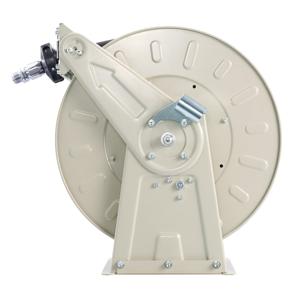 VEVOR Fuel Hose Reel, 3/4 inch x 66 ft Retractable, Spring Driven Auto Swivel Rewind, 300 PSI, Heavy-Duty Carbon Steel Construction with Industrial Grade Rubber Hose, for Diesel Fuel, Kerosene
