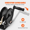 VEVOR Hand Winch, 1600 lbs Pulling Capacity, Boat Trailer Winch Heavy Duty Rope Crank with 33 ft Polyester Strap and Two-Way Ratchet, Manual Operated Hand Crank Winch for Trailer, Boat or ATV Towing