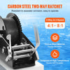 VEVOR Hand Winch, 3500 lbs Pulling Capacity, Boat Trailer Winch Heavy Duty Rope Crank with 33 ft Polyester Strap and Two-Way Ratchet, Manual Operated Hand Crank Winch for Trailer, Boat or ATV Towing