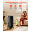 VEVOR Electric Oil Filled Radiator, 1500W Radiant Space Heater with LED Screen, Over-Heat Protections,24h Timer, Portable Handle Casters, Thermostat,Remote Control for Indoor Use,Black