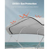 VEVOR 4 Bow Bimini Top Replacement Cover, 8 ft Long, Durable 600D Marine Grade Waterproof Sun Shade Boat Canopy with Storage Boot, Easy Install Zipper Sleeve Awning, 96"L x (91"-96")W, Gray (No Frame)