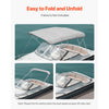 VEVOR 4 Bow Bimini Top Replacement Cover, 8 ft Long Durable 600D Marine Grade Waterproof Sun Shade Boat Canopy with Storage Boot, Easy Install Zipper Sleeve Awning, 96"L x (97"-103")W, Gray (No Frame)