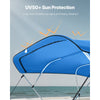 VEVOR 4 Bow Bimini Top Replacement Cover, 8 ft Long Durable 600D Marine Grade Waterproof Sun Shade Boat Canopy with Storage Boot, Easy Install Zipper Sleeve Awning, 96"L x (97"-103")W, Blue (No Frame)