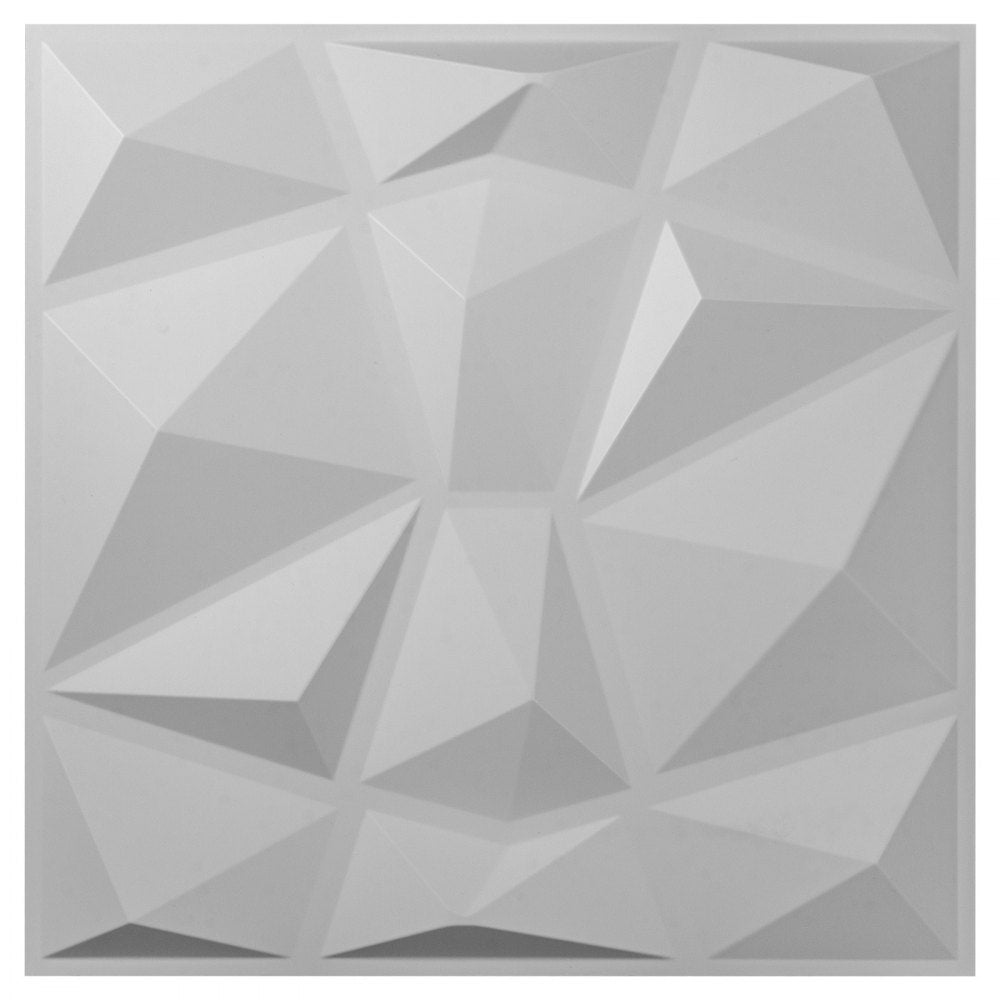 VEVOR 13 Pack 19.7x19.7Inches Diamond White 3D PVC Wave Panels for Interior Wall Decor Textured 3D Wall Tiles 32 Sq Ft