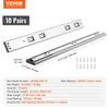 VEVOR 10 Pairs of 22 Inch Drawer Slides Side Mount Rails, Heavy Duty Full Extension Steel Track, Soft-Close Noiseless Guide Glides Cabinet Kitchen Runners with Ball Bearing, 100 Lbs Load Capacity