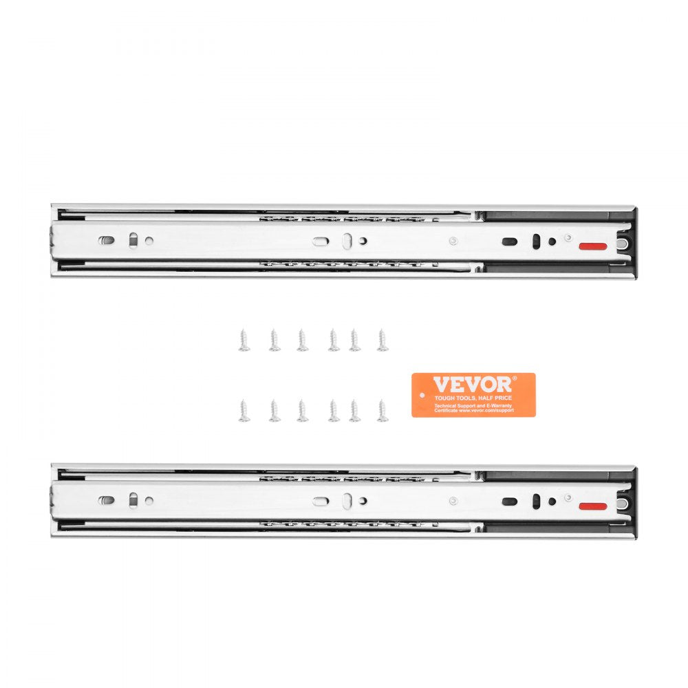VEVOR 10 Pairs of 22 Inch Drawer Slides Side Mount Rails, Heavy Duty Full Extension Steel Track, Soft-Close Noiseless Guide Glides Cabinet Kitchen Runners with Ball Bearing, 100 Lbs Load Capacity