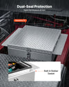 VEVOR truck bed tool box - dual-seal protection, built-in rubber gasket illustration