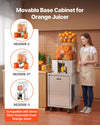 VEVOR Movable Base Cabinet for Orange Juicer, Thickened Stainless Steel, 4 Swivel Casters, Compatible with VEVOR NS2000E-2\NS2000E-2T\NS2000E-3 Semi-Automatic Feed Orange Juicer, Easy Installation