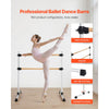 VEVOR Ballet Barre, 4 Ft Double Beechwood Barre Bar for Home, Freestanding Portable Ballet Stretching Dance Bars, Height Adjustable Anti-Wobble Fitness Gym Equipment, for Pilates Balance Workout