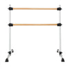 VEVOR Ballet Barre, 4 Ft Double Beechwood Barre Bar for Home, Freestanding Portable Ballet Stretching Dance Bars, Height Adjustable Anti-Wobble Fitness Gym Equipment, for Pilates Balance Workout