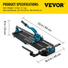 VEVOR Manual Tile Cutter, 24 inch, Porcelain Ceramic Tile Cutter with Tungsten Carbide Cutting Wheel, Infrared Positioning, Anti-Skid Feet, Durable Rails for professional installers or beginners