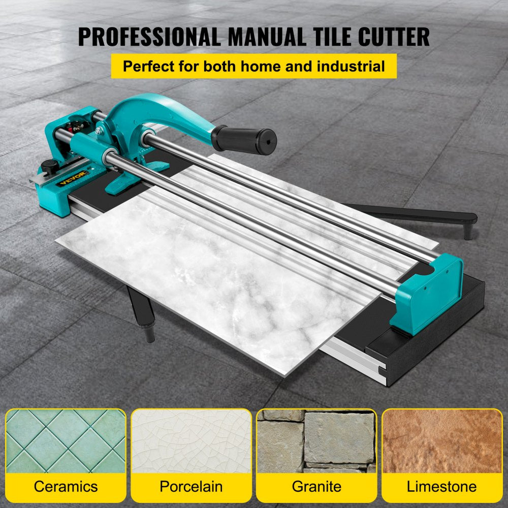 VEVOR 24 Inch Manual Tile Cutter Double Rails, Professional Tile Cutter W/Alloy Cutting Wheel for Porcelain and Ceramic Tiles
