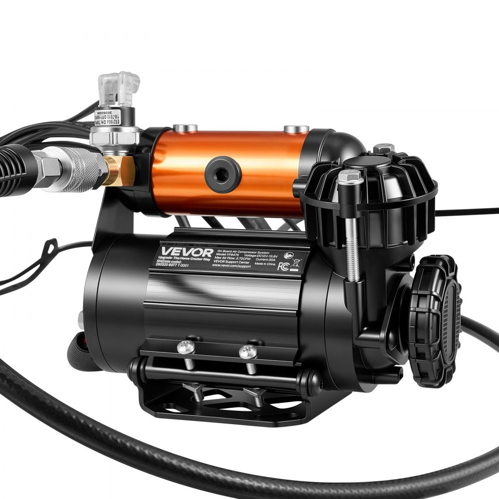 VEVOR 12V Air Compressor 0.5HP 2.72 SCFM Portable Tire Inflator Max 210PSI, Heavy Duty Offroad Air Pump with Differential Lock Harness, Adapters & 19FT Air Hose for Pickup Truck SUV Off-Road Vehicles