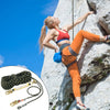 VEVOR Vertical Lifeline, 150ft (45.7m) Outdoor Climbing Rope 30KN Breaking Tension, Static Rock Climbing Rope with Steel Snap Hooks and Rope Grap, for Escape, Outdoor Adventures, and Lumbering, Black & Yellow