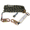 VEVOR Vertical Lifeline Assembly, 0.55'' x 25' Fall Protection Rope with 30 KN Breaking Tension, Polyester Roofing Rope with Steel Snap Hooks, Rope Grab, and Shock Absorber, ANSI Compliant