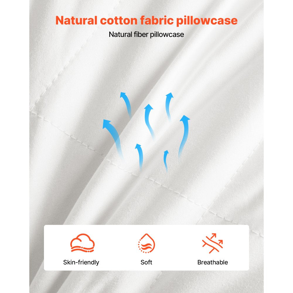 VEVOR Bed Pillows for Sleeping, Set of 2, Queen Size Luxury Quality Hotel Pillows with Original Down Alternative Filling, Supportive and Fluffy, Bedding for Back, Stomach and Side Sleepers, White