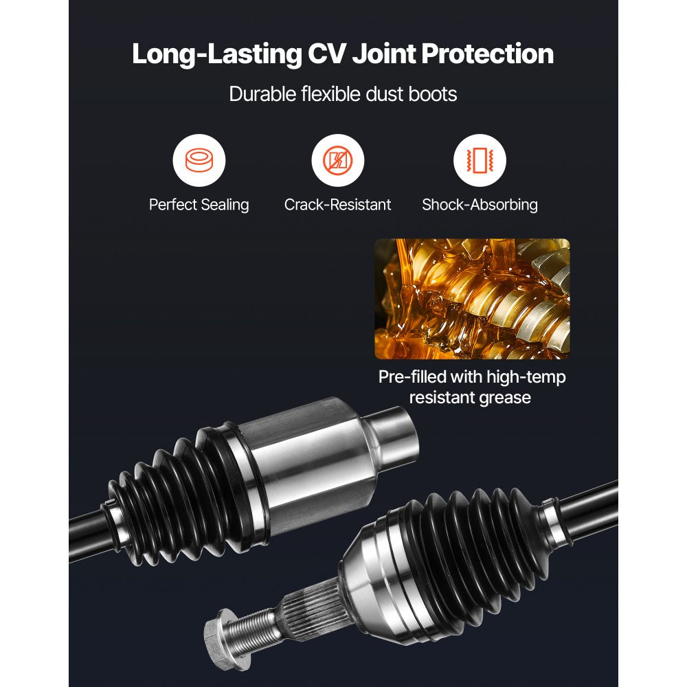 VEVOR CV Axle Shaft Assembly, 2 Pieces Front Left & Right (Driver and Passenger Side), Automotive Replacement Joint Axles Pair Compatible with 2010-2017 Chevrolet Equinox, Alloy Steel & Carbon Steel