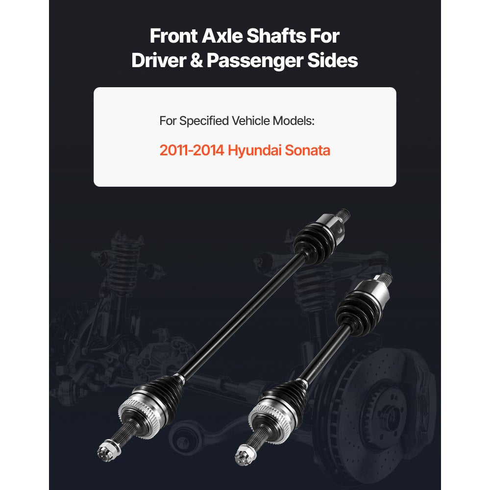 VEVOR CV Axle Shaft Assembly, 2 Pieces Front Left & Right (Driver and Passenger Side), Automotive Replacement CV Joint Axles Pair Compatible with 2011-2014 Hyundai Sonata, Alloy Steel & Carbon Steel