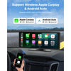 VEVOR Wireless Car Stereo, 10-Inch HD Portable Radio Touch Screen Compatible with Apple CarPlay and Android Auto, CarPlay Screen for Car with Voice Control, Mirror Link, Bluetooth, GPS Navigation