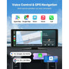 VEVOR Wireless Car Stereo, 10-Inch HD Portable Radio Touch Screen with Apple CarPlay and Android Auto, CarPlay Screen with Front & Backup Cameras, Voice Control, Mirror Link, Bluetooth, GPS Navigation