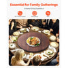 VEVOR 24 in Wood Lazy Susan Turntable, 360° Rotation Round Clear Tabletop Rotating Tray, Acacia Wood Dining Table Centerpiece, Smooth and Silent Spin, for Family Gatherings, Banquets and Weddings