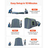 VEVOR Large SUV Tent for 5–9 Person, 10.6 x 8 FT All-Season SUV Tailgate Tent with Ventilated Door & Mesh Windows, PU3000mm Waterproof Dual-Use Car Rear Hatch Tents for Outdoor Camping Hiking