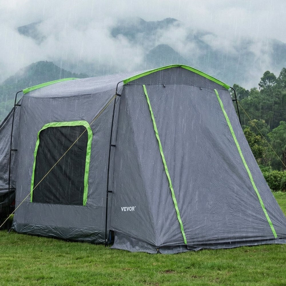 VEVOR Large SUV Tent for 5–9 Person, 10.6 x 8 FT All-Season SUV Tailgate Tent with Ventilated Door & Mesh Windows, PU3000mm Waterproof Dual-Use Car Rear Hatch Tents for Outdoor Camping Hiking