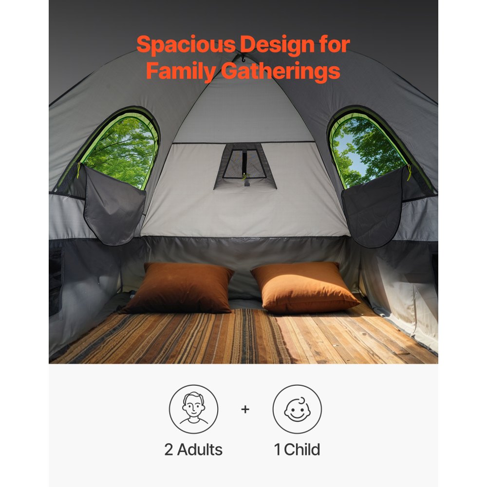 VEVOR Pickup Truck Tent, Fit 6.4-6.7 ft Truck Tents for Camping, Waterproof PU2000 2-3 Person Sleeping Truck Bed Tent with Double Layer Design Windows, Sturdy Truck Bed Camper Shell with Storage Bag