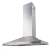 VEVOR Wall Mount Range Hood, Ductless Chimney-Style Kitchen Stove Vent, Stainless Steel Permanent Filter with 3-Speed Exhaust Fan, 2 Baffle Filters, LED Lights, Push Button, Silver (30 inch)