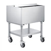 VEVOR Commercial Ice Bin, 65.1 Qt Max Capacity, 24 x 19 x 35 Inch Stainless Steel Ice Chest with Sliding Lid and Bottle Holders, Cooler Cart Cocktail Unit for Bar Restaurant Pub, NSF Certified