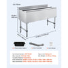 VEVOR Commercial Ice Bin, 137.4 Qt Max Capacity, 48 x 19 x 33 Inch Stainless Steel Ice Chest with Sliding Lid and Bottle Holders, Cooler Cart Cocktail Unit for Bar Restaurant Pub, NSF Certified