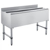 VEVOR Commercial Ice Bin, 137.4 Qt Max Capacity, 48 x 19 x 33 Inch Stainless Steel Ice Chest with Sliding Lid and Bottle Holders, Cooler Cart Cocktail Unit for Bar Restaurant Pub, NSF Certified