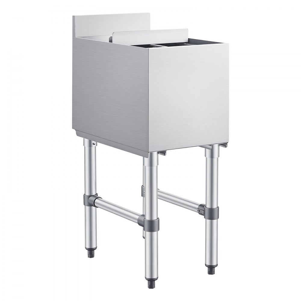 VEVOR Commercial Ice Bin, 29.6 Qt Max Capacity, 12 x 19 x 33 Inch Stainless Steel Ice Chest with Sliding Lid and Bottle Holders, Cooler Cart Cocktail Unit for Bar Restaurant Pub, NSF Certified